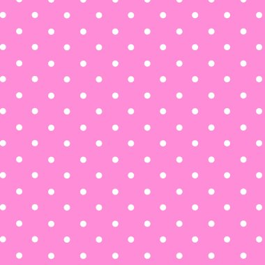 Pembe arkaplanda beyaz benekli desen