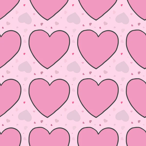 Romantic Seamless Pattern Hearts Pink Background — Stock Photo, Image