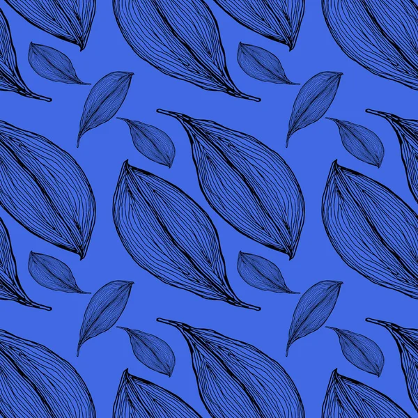 Ornamentales Geometrisches Nahtloses Muster Abstraktes Königsblaues Blumenornament Elegante Hintergrundtextur — Stockfoto