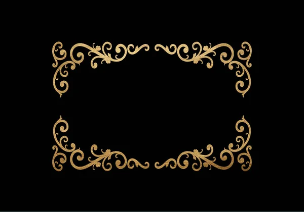 Schwarzer Hintergrund Mit Luxuriösen Goldenen Ornamenten Goldener Rahmen Gut Für — Stockfoto