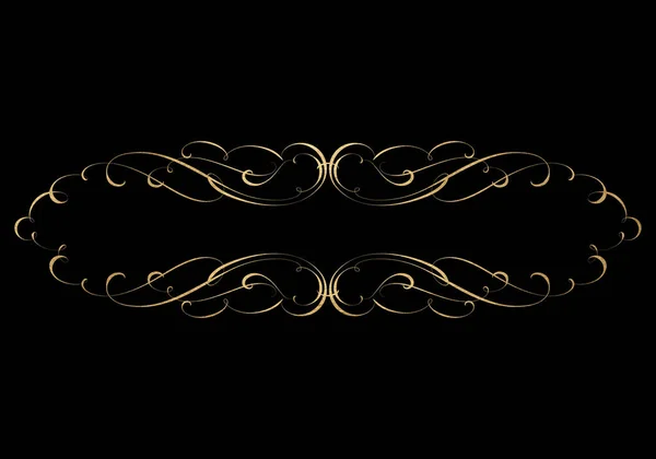 Black Background Luxery Golden Ornaments Golden Frame Good Logo Invitation — Stock Photo, Image