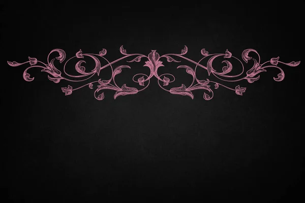 Fundo Preto Com Ornamentos Rosa Luxo Espaço Para Seu Próprio — Fotografia de Stock