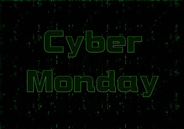 Cyber Monday Sale Flyer Special Offer Price Sign Glowing Neon — Stock Photo, Image