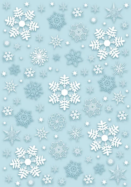 Blauwe Winter Achtergrond Met Sneeuwvlok Voor Eigen Creaties Kerst Illustratie — Stockfoto