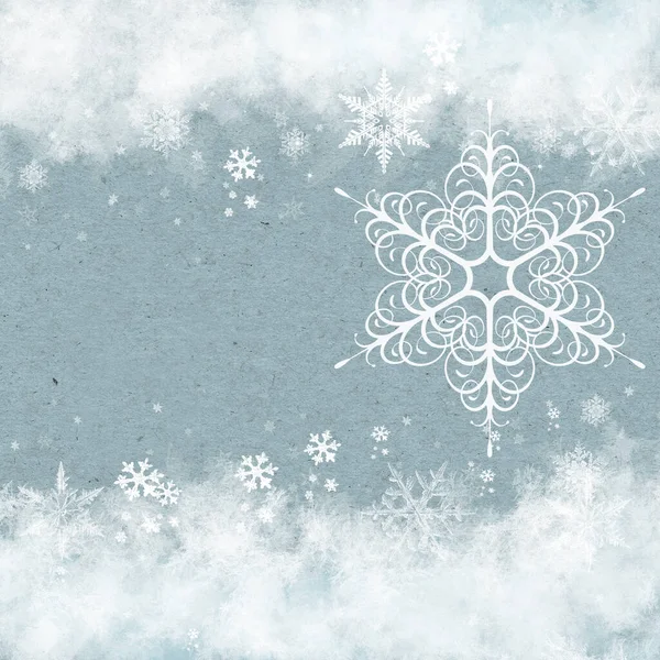 Blue Winter Background Snowflakec Your Own Creations Christmas Illustration — Stock Photo, Image