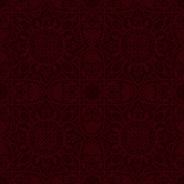 Virágminta Vintage Tapéta Barokk Stílusban Fekete Piros Dísz Szövet Tapéta — Stock Fotó