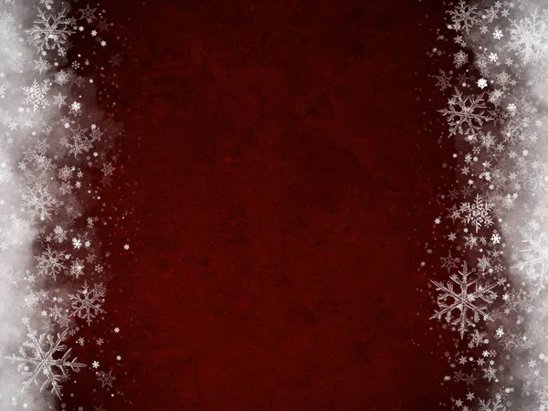 Red Winter Background Snowflakes Christmas Card — Stock Photo, Image