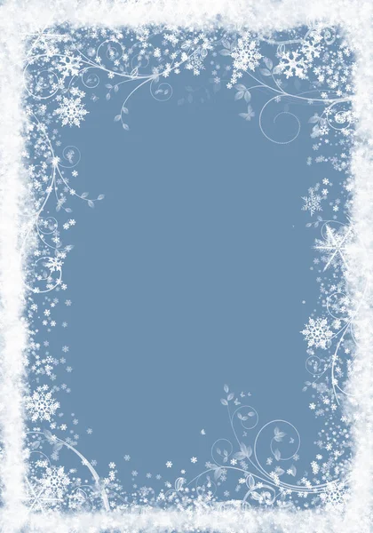 Fondo Nieve Nieve Azul Navidad Con Copos Desenfocados Concepto Invierno — Foto de Stock