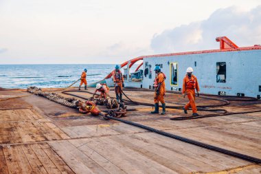 Statik çekme tankeri kaldırma için gemi hazırlama gemi mürettebatı