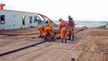Çapa elleçleme tug Supply AHTS gemi mürettebat hazırlanıyor gemi