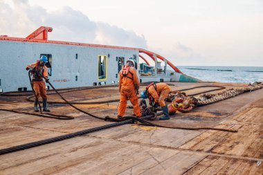 Statik çekme tankeri kaldırma için gemi hazırlama gemi mürettebatı