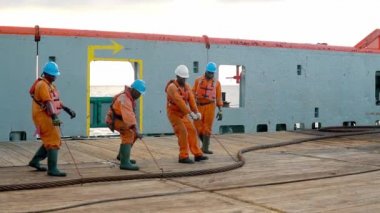 Çapa elleçleme tug Supply AHTS gemi mürettebat hazırlanıyor gemi