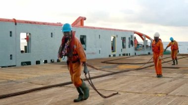 Çapa elleçleme tug Supply AHTS gemi mürettebat hazırlanıyor gemi