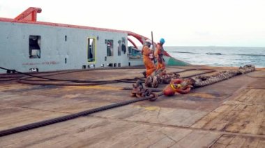 Çapa elleçleme tug Supply AHTS gemi mürettebat hazırlanıyor gemi
