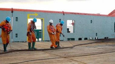 Çapa elleçleme tug Supply AHTS gemi mürettebat hazırlanıyor gemi