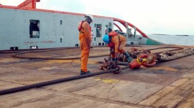 Çapa elleçleme tug Supply AHTS gemi mürettebat hazırlanıyor gemi