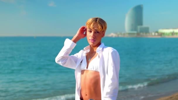 Incredible tranny Shemale video posing