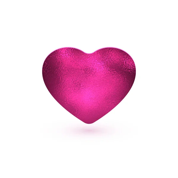 明るいピンクの箔の心 光沢のある氷心 幸せなバレンタインデーの要素をデザインします あなたのデザイン グリーティング カード デザイン要素 バナーの準備ができて ベクトル図 — ストックベクタ