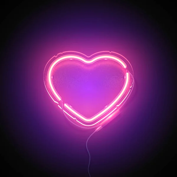 Herzschild neon Stockillustration