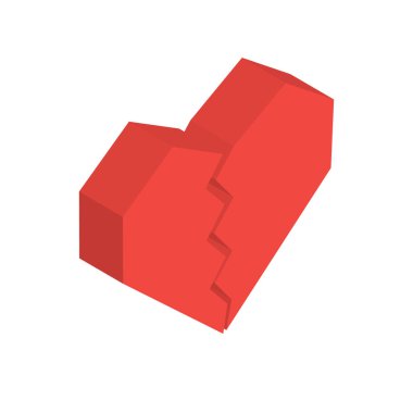 Kırık kalp vektörde izometrik