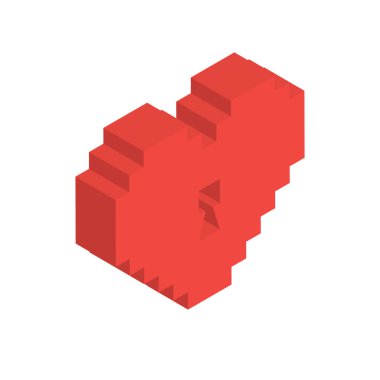 İzometrik kalp kilit vektör