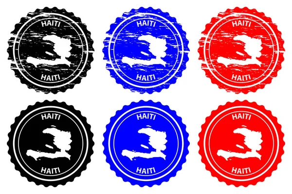 Haiti Rubber Stamp Vector Republic Haiti Map Pattern Sticker Black — Stock Vector