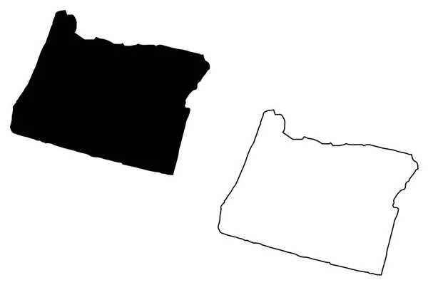 Oregon Mappa Vettoriale Illustrazione Scarabocchiare Schizzo Oregon Mappa — Vettoriale Stock