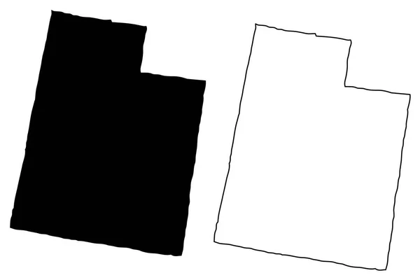 ユタ州地図ベクトル図 フリーハンド スケッチ ユタ州地図 — ストックベクタ