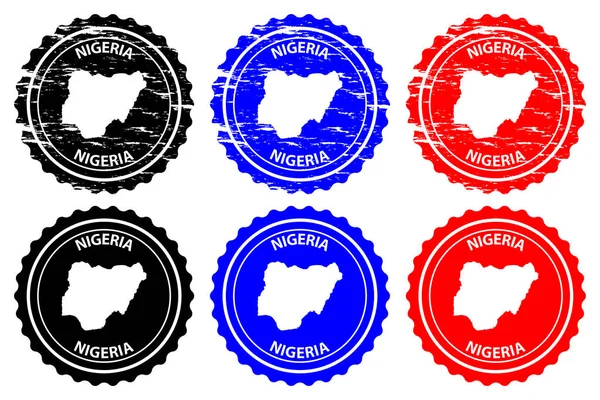 Nigéria Carimbo Borracha Vetor República Federal Nigéria Mapa Padrão Adesivo —  Vetores de Stock