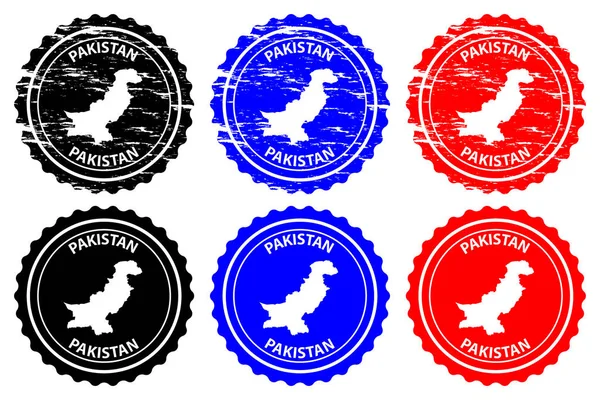 Pakistan Stämpel Vektor Islamiska Republiken Pakistan Karta Mönster Klistermärke Svart — Stock vektor