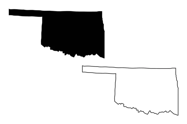 Оклахома Карту Векторні Ілюстрації Писанина Ескіз Оклахома Карта — стоковий вектор