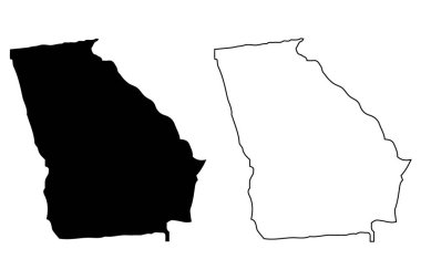 Georgia harita vektör çizim, karalama kroki Georgia harita