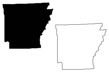  Arkansas harita vektör çizim, karalama kroki Arkansas harita