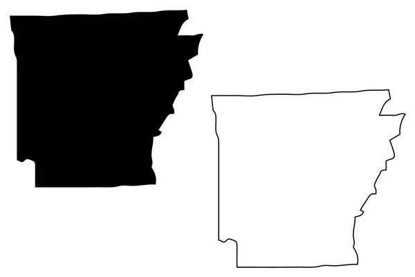 アーカンソー州地図ベクトル図 フリーハンド スケッチ アーカンソー州地図 — ストックベクタ
