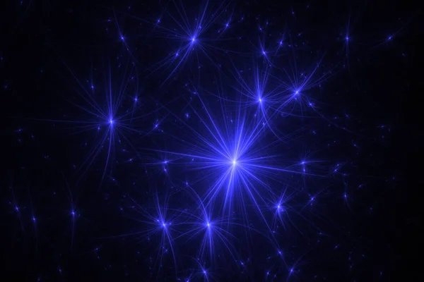 Světlé Abstraktní Fraktální Hvězda Fraktální Hvězdnou Oblohu Fantasy Vzor Modré — Stock fotografie