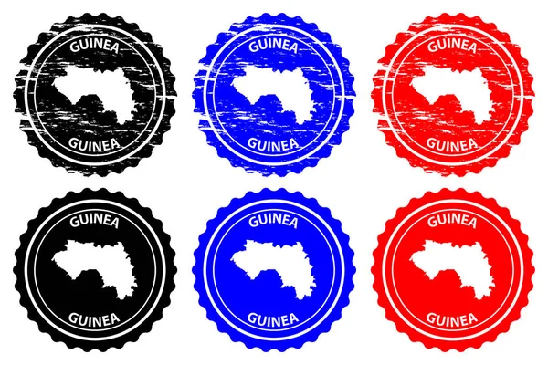 Guinea Timbro Gomma Vettore Modello Mappa Della Repubblica Guinea Guinea — Vettoriale Stock