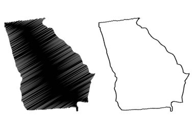 Georgia harita vektör çizim, karalama kroki Georgia harita
