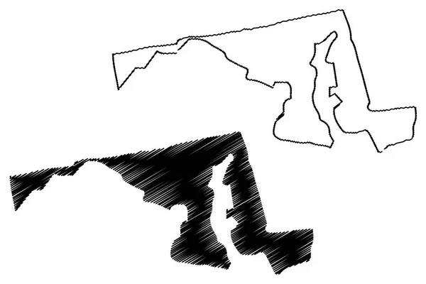 Maryland Mappa Vettoriale Illustrazione Scarabocchiare Schizzo Maryland Mappa — Vettoriale Stock