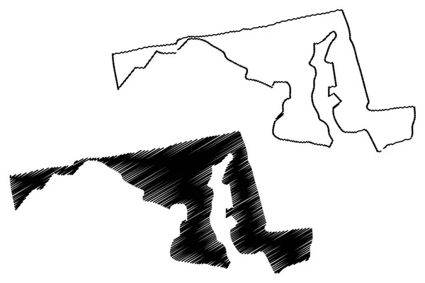 Maryland Illustration Vectorielle Carte Croquis Gribouillis Maryland Carte — Image vectorielle