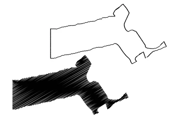 Massachusetts Kaart Vectorillustratie Krabbel Schets Massachusetts Kaart — Stockvector