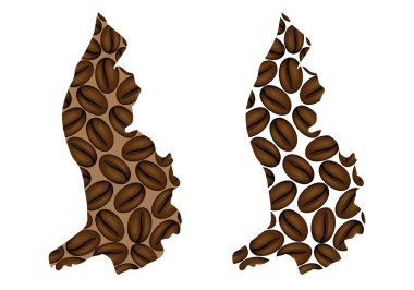 Liechtenstein - kahve çekirdeği, Liechtenstein Prensliği harita kahve çekirdekleri ile yapılan Haritası,