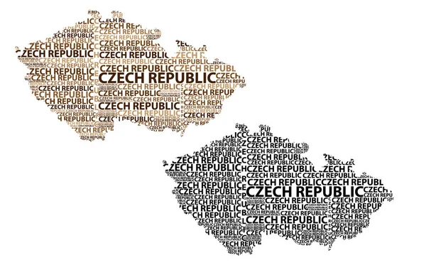 Sketch Czech Republic Letter Text Map Czechia Nella Forma Del — Vettoriale Stock