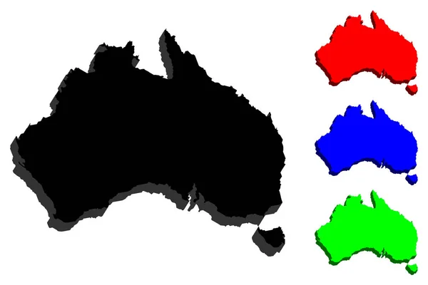 Χάρτης Της Αυστραλίας Κοινοπολιτεία Αυστραλίας Ηπείρου Μαύρο Κόκκινο Μπλε Και — Διανυσματικό Αρχείο