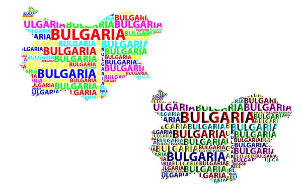 Sketch Bulgaria Lettera Mappa Testo Bulgaria Nella Forma Del Continente — Vettoriale Stock