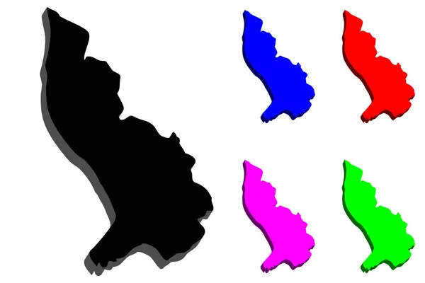 Mapa Liechtenstein Principado Liechtenstein Preto Azul Roxo Verde Ilustração Vetorial —  Vetores de Stock