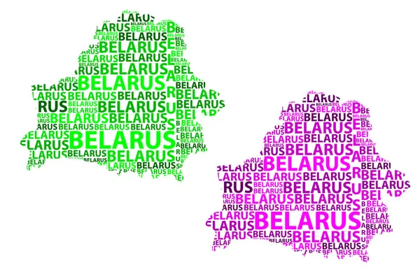 Schizzo Bielorussia Lettera Mappa Testo Bielorussia Nella Forma Del Continente — Vettoriale Stock