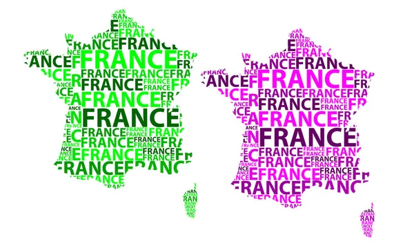 Sketch France Letter Text Map French Republic Shape Continent Map — Stock Vector