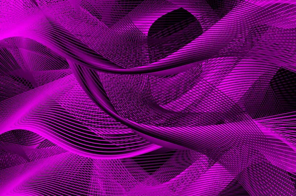 抽象波浪线 紫色和黑色 矢量图案 — 图库矢量图片