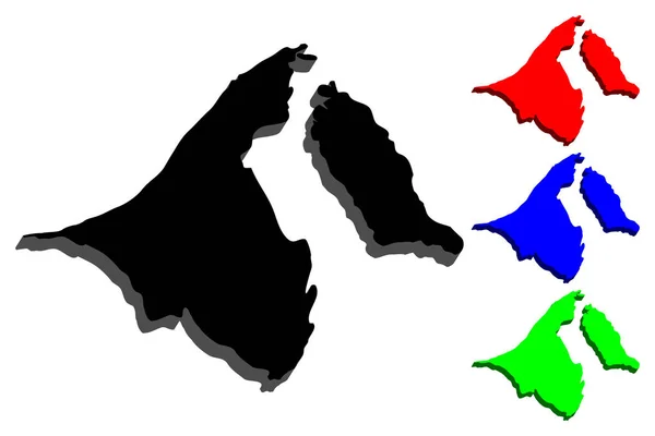 Karta Över Brunei Nation Brunei Fredens Boning Svart Röd Blå — Stock vektor