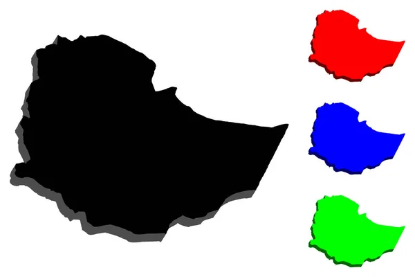 이디오피아 이디오피아 아프리카의 경적의 공화국 파란과 일러스트 — 스톡 벡터